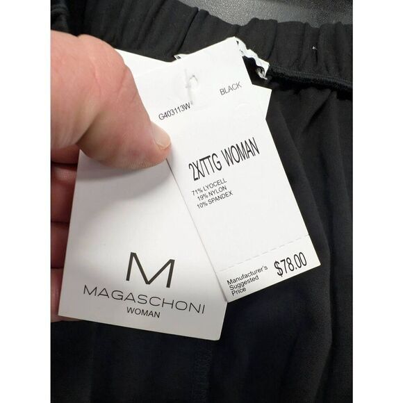 NWT Magaschoni Cropped Pant Wide Leg Black  Women's Size 2X - Picture 6 of 8